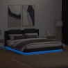Cadre de lit avec LED sans matelas noir 160x200 cm 