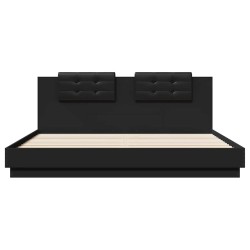 Cadre de lit avec LED sans matelas noir 160x200 cm 