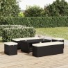 Pouf avec coussin noir 40x30x40 cm résine tressée 