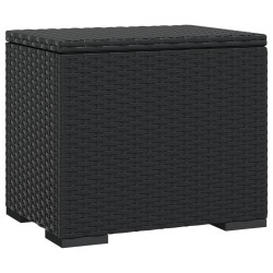 Pouf avec coussin noir 40x30x40 cm résine tressée 