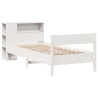 Lit bibliothèque sans matelas blanc 75x190cm bois de pin massif 