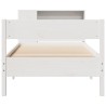 Lit bibliothèque sans matelas blanc 75x190cm bois de pin massif 