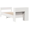 Lit bibliothèque sans matelas blanc 75x190cm bois de pin massif 
