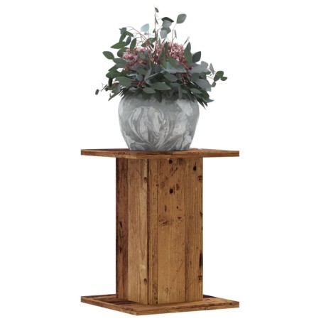 Supports pour plantes 2 pcs vieux bois bois d'ingénierie 