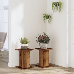 Supports pour plantes 2 pcs vieux bois bois d'ingénierie 