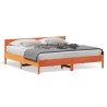 Cadre de lit sans matelas cire marron 200x200cm bois pin massif 