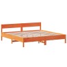 Cadre de lit sans matelas cire marron 200x200cm bois pin massif 