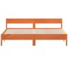 Cadre de lit sans matelas cire marron 200x200cm bois pin massif 