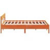 Cadre de lit sans matelas cire marron 200x200cm bois pin massif 