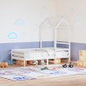 Lit de jour avec toit sans matelas blanc 90x200 cm bois massif 