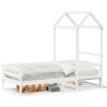 Lit de jour avec toit sans matelas blanc 90x200 cm bois massif 