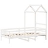 Lit de jour avec toit sans matelas blanc 90x200 cm bois massif 