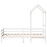 Lit de jour avec toit sans matelas blanc 90x200 cm bois massif 