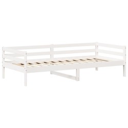 Lit de jour avec toit sans matelas blanc 90x200 cm bois massif 