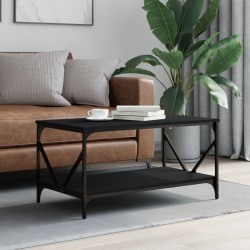 Table basse noir 90x50x45 cm bois d'ingénierie 