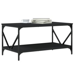 Table basse noir 90x50x45 cm bois d'ingénierie 