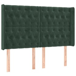Tête de lit à LED Vert foncé 163x16x118/128 cm Velours 