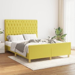 Cadre de lit sans matelas vert 140x200 cm tissu 