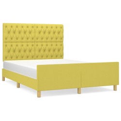 Cadre de lit sans matelas vert 140x200 cm tissu 