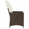 Chaises inclinables de jardin lot de 2 et coussins marron rotin 