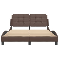 Cadre de lit sans matelas marron 120x200 cm similicuir 