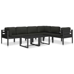 Canapé simple avec coussins Aluminium Anthracite  