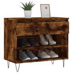 Armoire à chaussures Chêne fumé 70x36x60 cm Bois d'ingénierie 