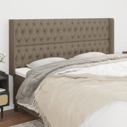 Tête de lit avec oreilles Taupe 203x16x118/128 cm Tissu 