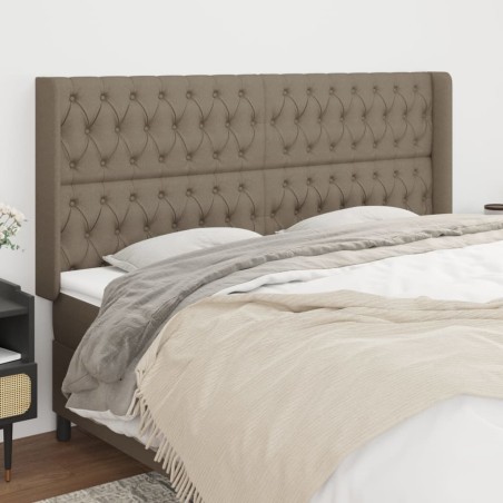 Tête de lit avec oreilles Taupe 203x16x118/128 cm Tissu 