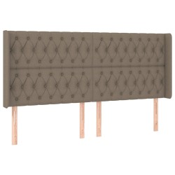 Tête de lit avec oreilles Taupe 203x16x118/128 cm Tissu 