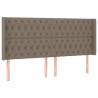 Tête de lit avec oreilles Taupe 203x16x118/128 cm Tissu 