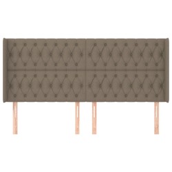 Tête de lit avec oreilles Taupe 203x16x118/128 cm Tissu 