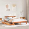 Cadre de lit avec tiroirs sans matelas cire marron 120x200 cm 