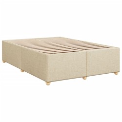 Cadre de lit sans matelas crème 140x200 cm tissu 