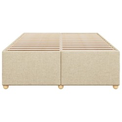 Cadre de lit sans matelas crème 140x200 cm tissu 