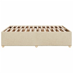 Cadre de lit sans matelas crème 140x200 cm tissu 