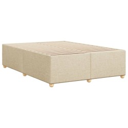 Cadre de lit sans matelas crème 140x200 cm tissu 