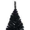Demi sapin de Noël artificiel avec support Noir 210 cm PVC 