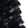 Demi sapin de Noël artificiel avec support Noir 210 cm PVC 