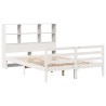Lit bibliothèque sans matelas blanc 140x190 cm bois pin massif 