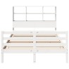 Lit bibliothèque sans matelas blanc 140x190 cm bois pin massif 