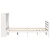 Lit bibliothèque sans matelas blanc 140x190 cm bois pin massif 