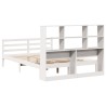 Lit bibliothèque sans matelas blanc 140x190 cm bois pin massif 