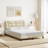 Cadre de lit sans matelas crème 120x200 cm tissu 