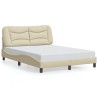 Cadre de lit sans matelas crème 120x200 cm tissu 