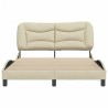 Cadre de lit sans matelas crème 120x200 cm tissu 