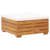 Table et repose-pied de jardin et coussin Bois d'acacia massif 
