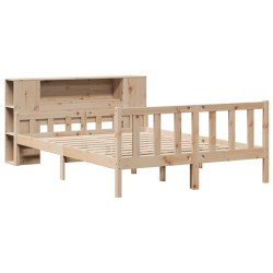 Lit bibliothèque sans matelas 120x190 cm bois de pin massif 