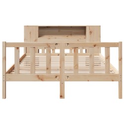Lit bibliothèque sans matelas 120x190 cm bois de pin massif 