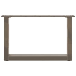Pieds de table basse en U, 2 pièces, acier naturel, 50 x (30-31) cm 